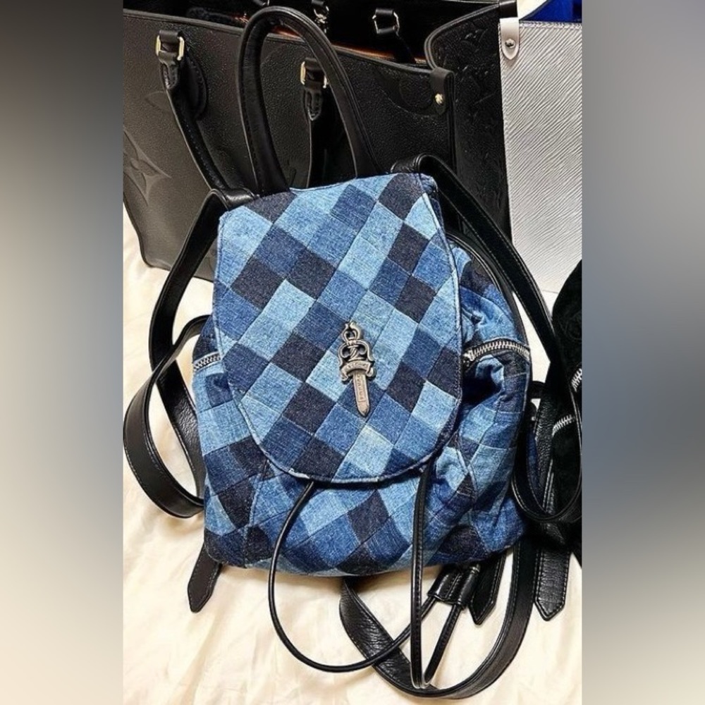 Chrome Hearts Patchwork Denim Mini Iggy Backpack